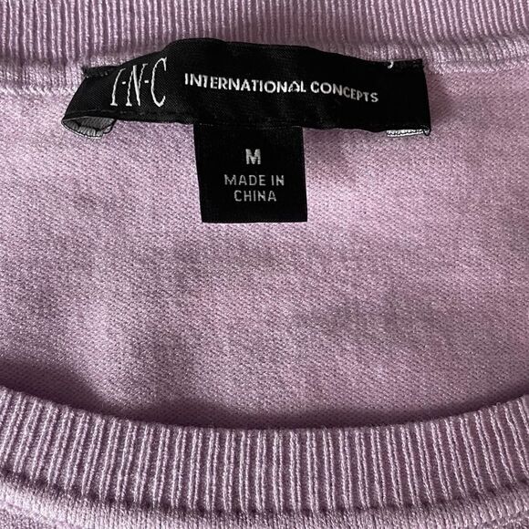 INC International Concepts Lavender Puff Sleeve Sweater size Medium - Picture 7 of 9